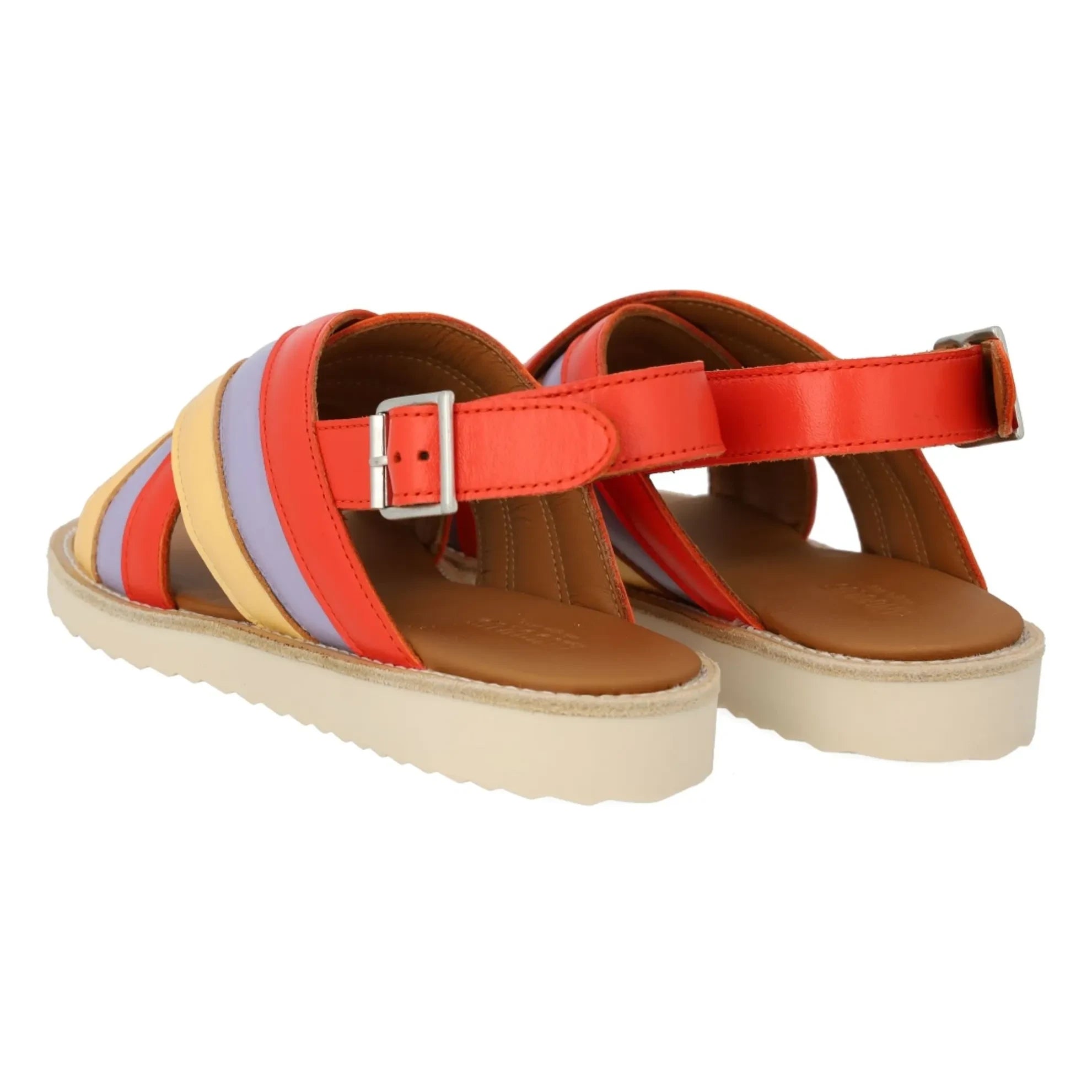 Angulus - Sandalias de tiras cruzadas con bloques de color | Amarillo pálido