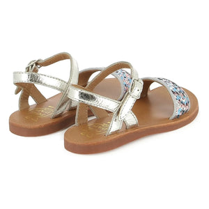 Pom d'Api - Sandalias de purpurina con hebilla Plagette | Plata