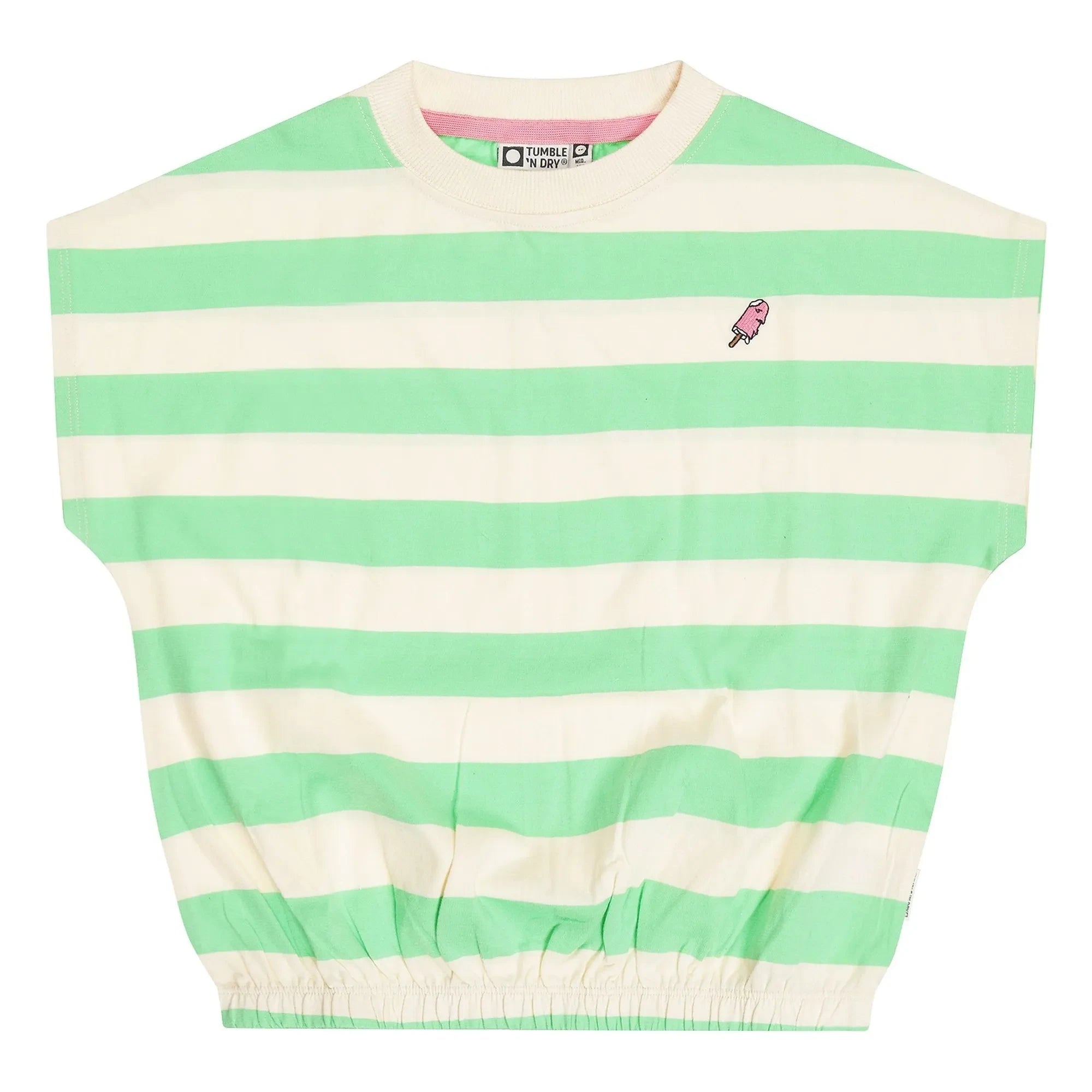 Tumble N'Dry - Camiseta de algodón orgánico a rayas de gran tamaño Colatina | Verde