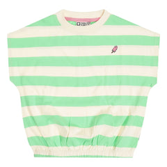 Tumble N'Dry - Camiseta de algodón orgánico a rayas de gran tamaño Colatina | Verde