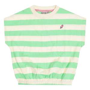 Tumble N'Dry - Camiseta de algodón orgánico a rayas de gran tamaño Colatina | Verde