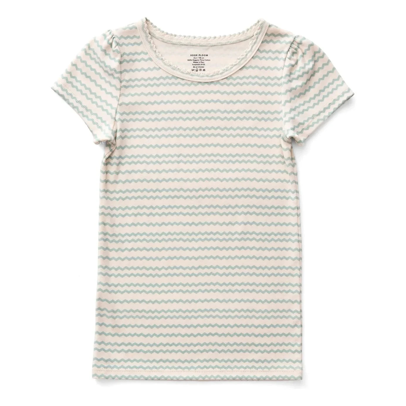 Soor Ploom - Camiseta Pouf Vagues de algodón orgánico | Salvia