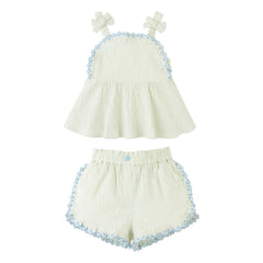 Gingersnaps - Conjunto de Blusa y Pantalón Corto a Rayas Isabel | Azul