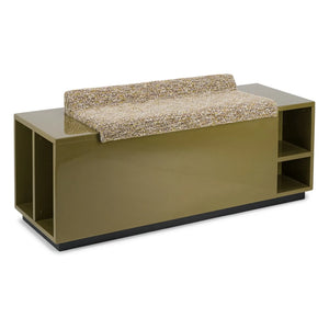 The Socialite Family - Banco de silla de madera lacada efecto camaleón y tela con efecto moletón | Tiger