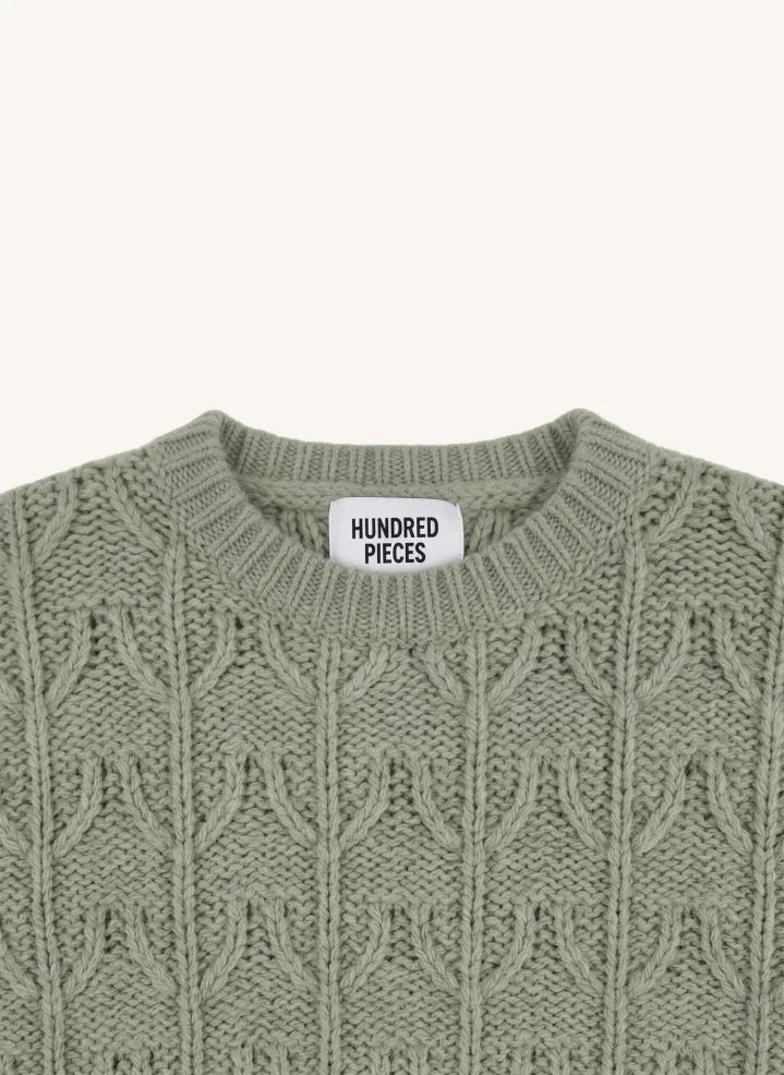 Hundred Pieces - Suéter de Merino Lacy | Verde Agua