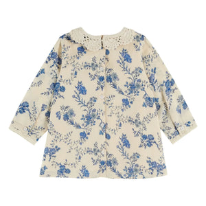 Emile et Ida - Vestido de punto con cuello bordado Fleurie | Crudo