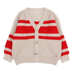 Búho - Cardigan Rayado | Rojo
