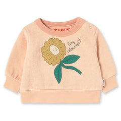 Tinycottons - Organik Pamuklu Çiçek Desenli Sweatshirt | Şeftali