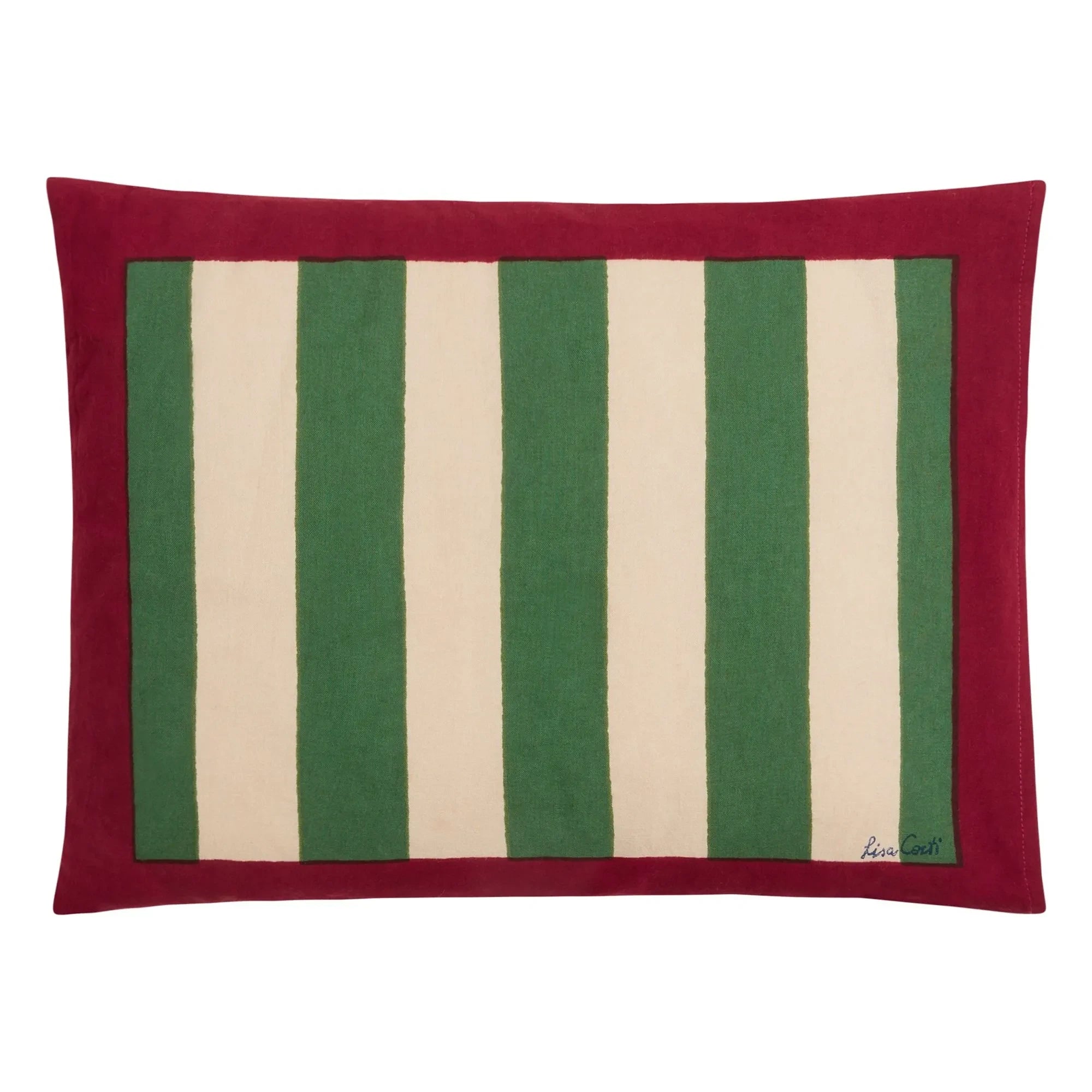Lisa Corti - Funda de almohada a rayas Nizam | Verde