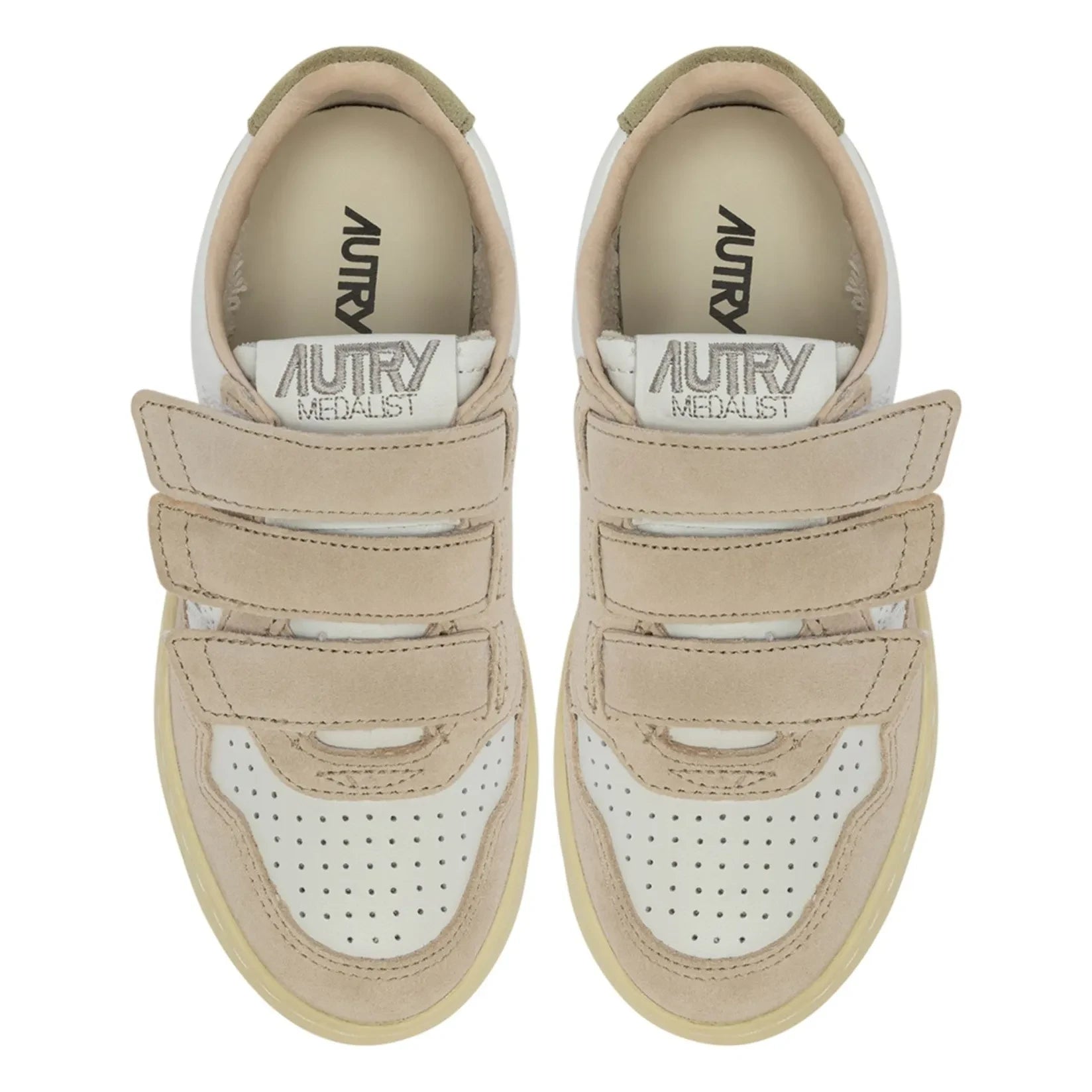 Autry - Zapatillas deportivas bajas de ante tricolor Kidstripes para niños | Caqui claro