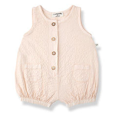 1+ en la familia - Mono Etolia Seersucker | Beige rosa