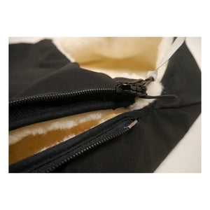 Kaiser - Saco de piel de oveja prémium para pies | Negro