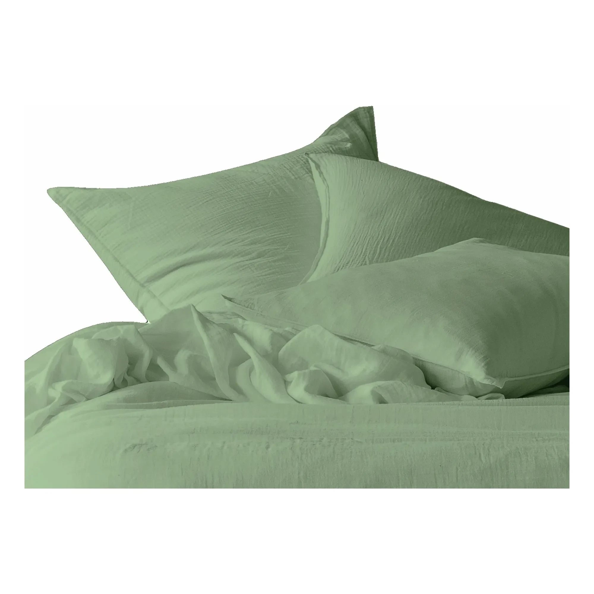 Haomy - Funda de almohada Dili de gasa de algodón verde almendra