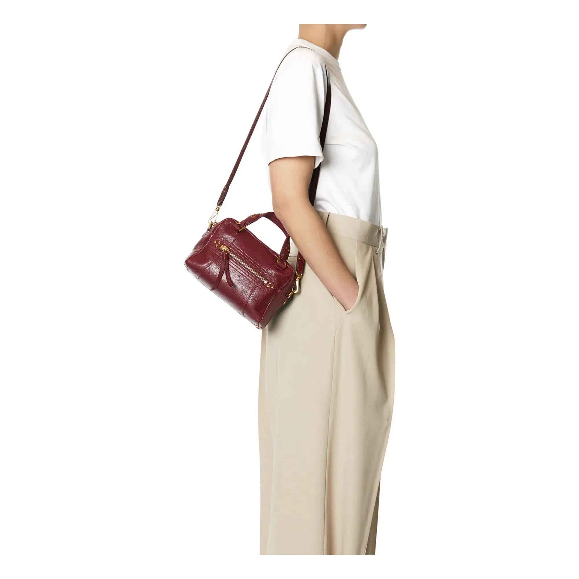 Jérôme Dreyfuss - Bolso de cabra Lucky Bowling Mini | Burdeos