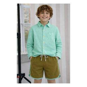 Lililotte - Camisa de Gasa de Algodón Orgánico Constantin | Verde Menta