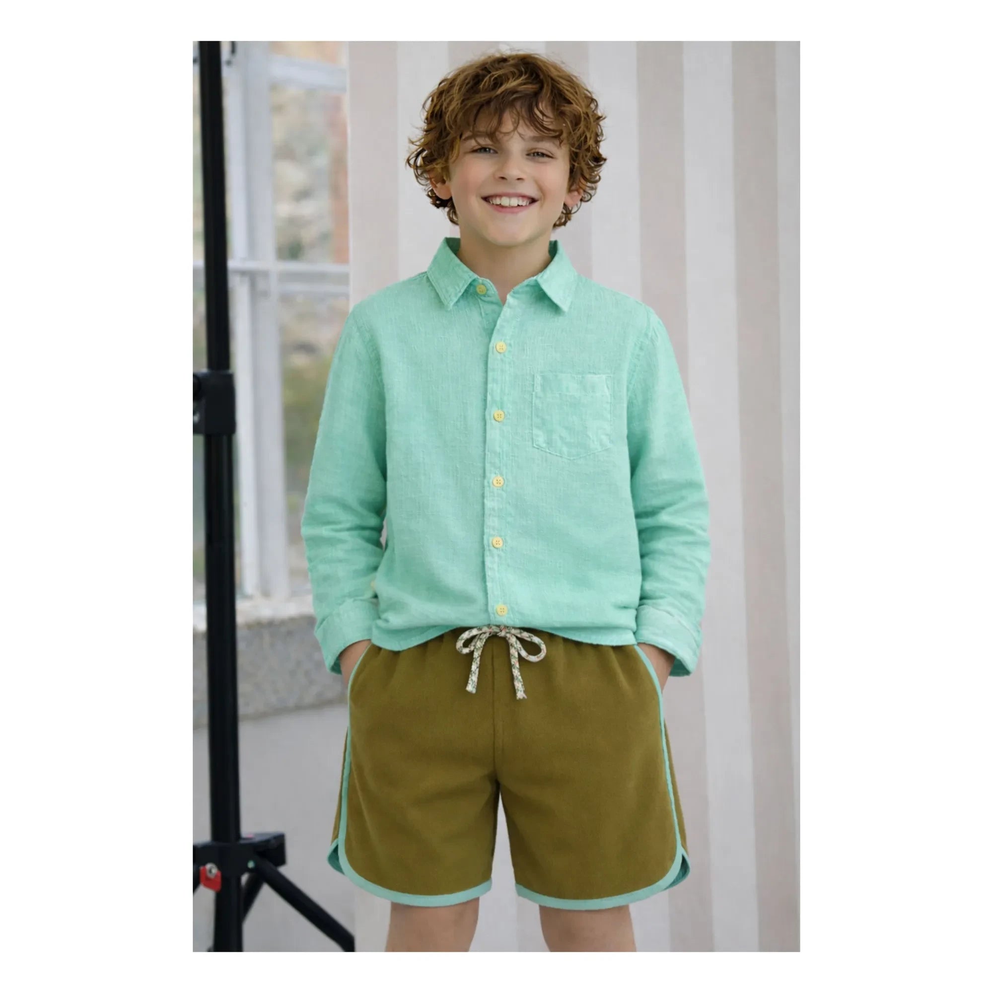Lililotte - Camisa de Gasa de Algodón Orgánico Constantin | Verde Menta