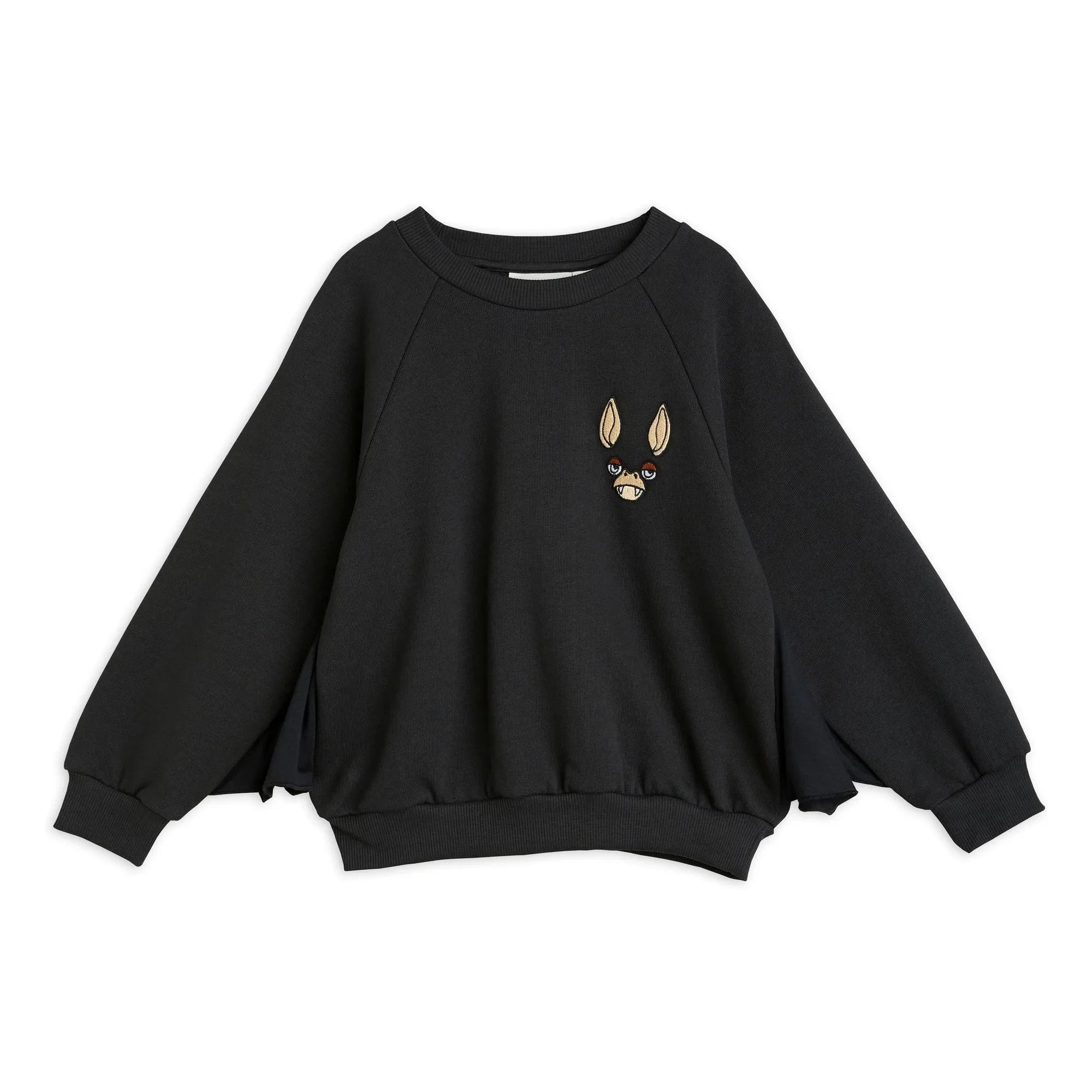 Mini Rodini - Sudadera de algodón orgánico con murciélago | Negro