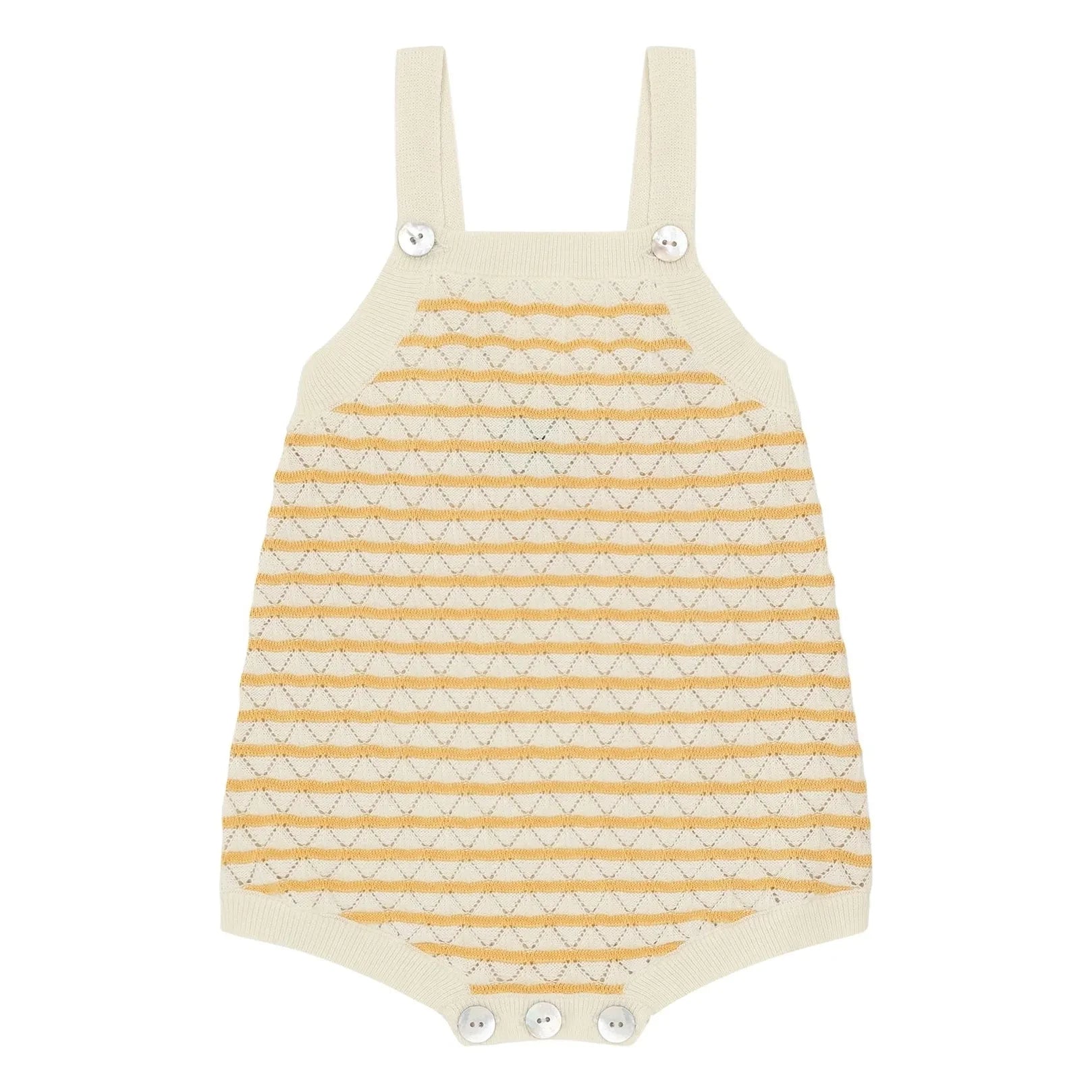 FUB - Bolsa tote pointelle de algodón orgánico a rayas | Amarillo