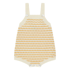 FUB - Bolsa tote pointelle de algodón orgánico a rayas | Amarillo