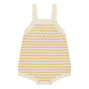 FUB - Bolsa tote pointelle de algodón orgánico a rayas | Amarillo