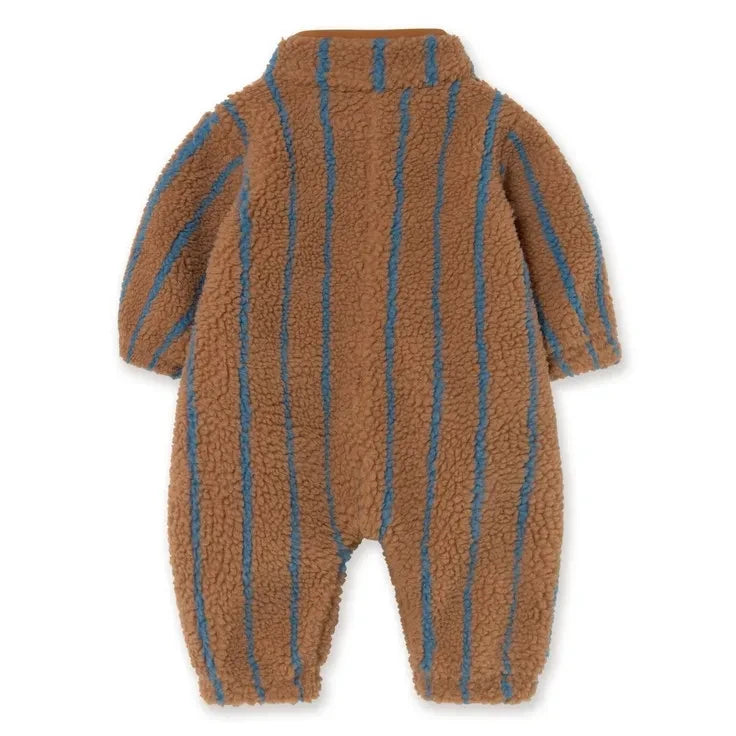 Tinycottons - Çizgili Sherpa Tarzı Kapüşonlu Sweatshirt | Kahverengi