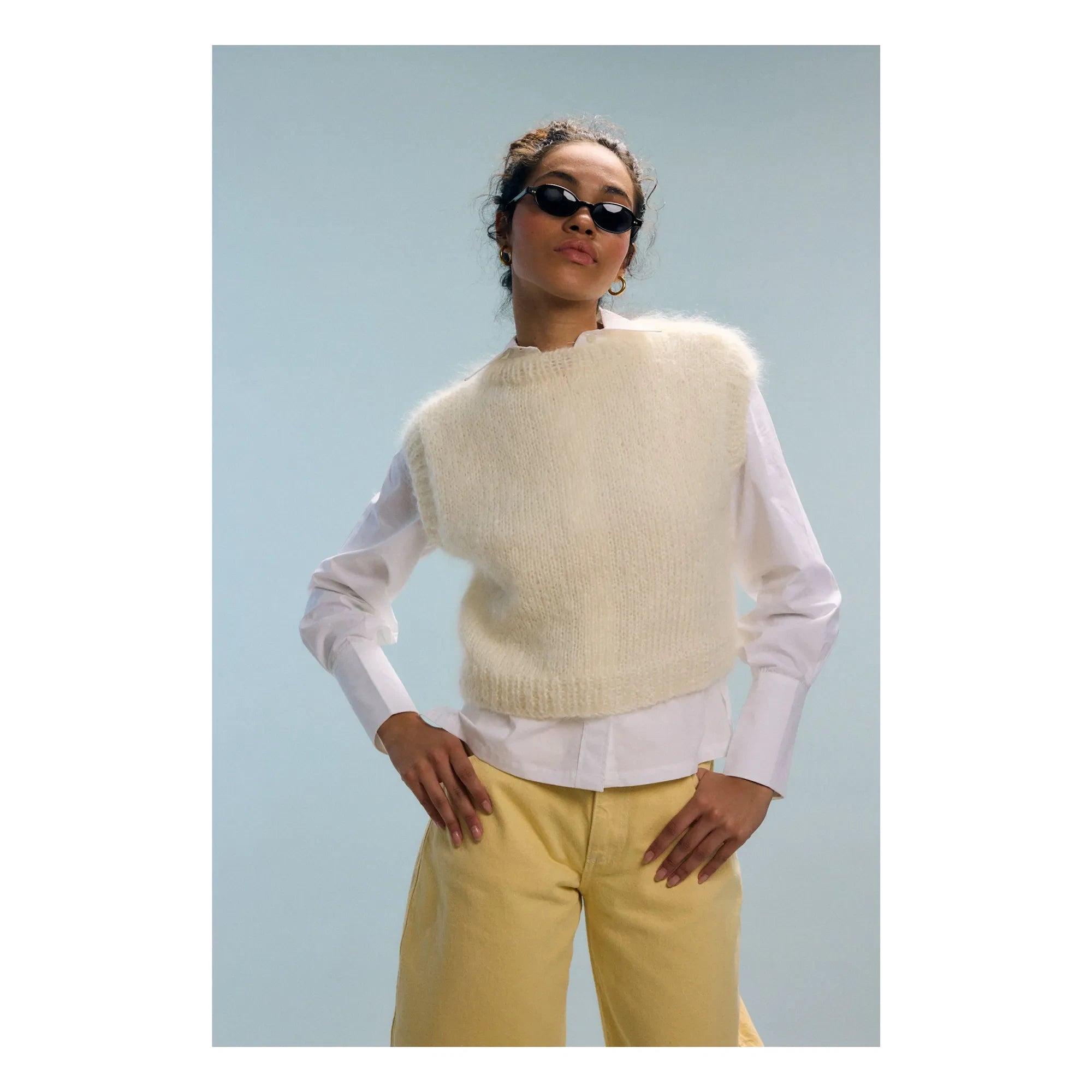 Nitah - Jersey de mohair Yasmine Kolsuz | Blanco