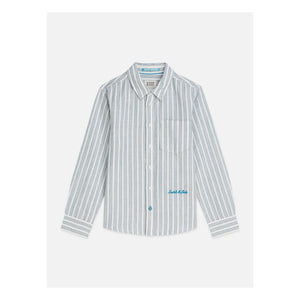 Scotch & Soda - Camisa de lino a rayas | Azul claro