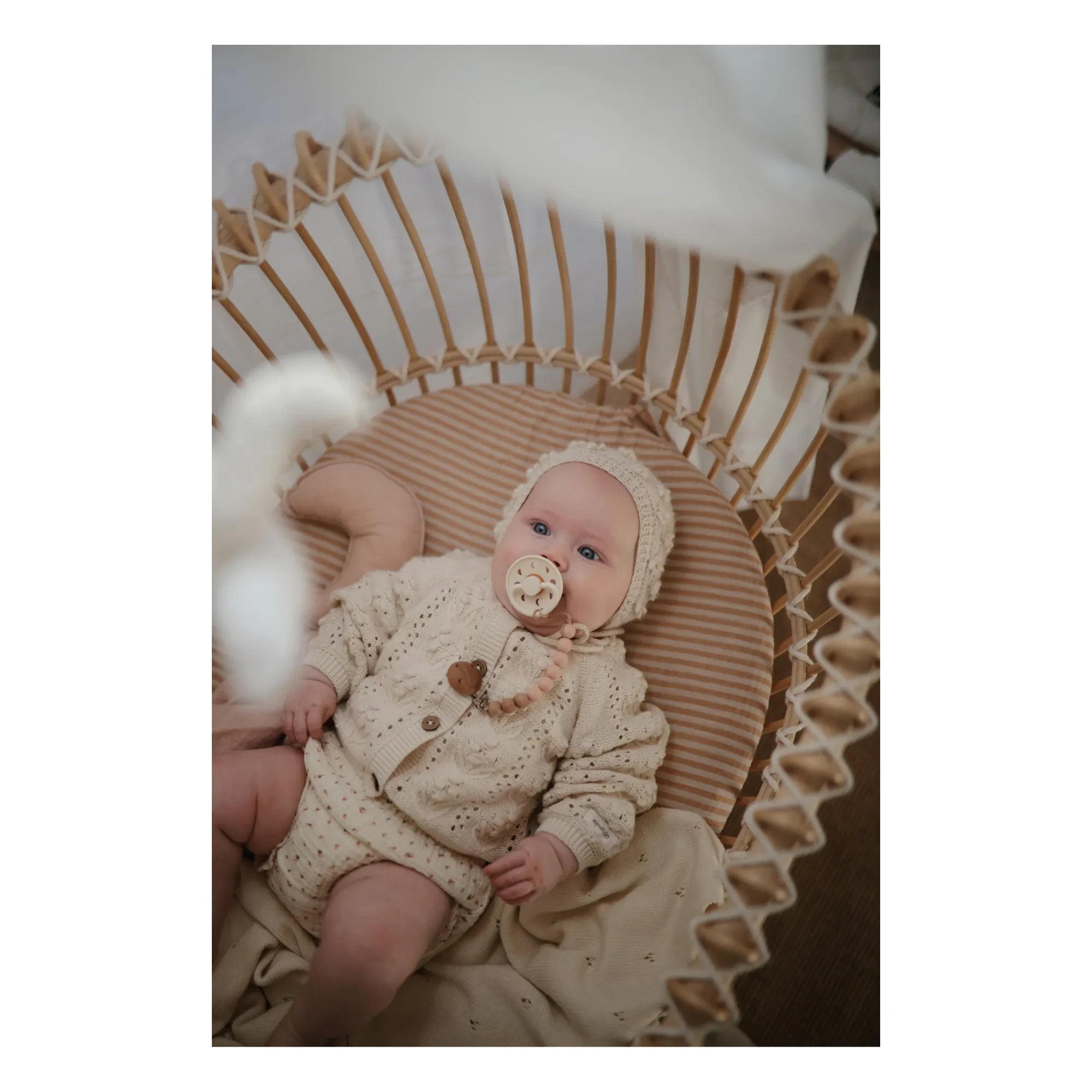 Bermbach Handcrafted - Lola cuna de mimbre - Cuerda de algodón