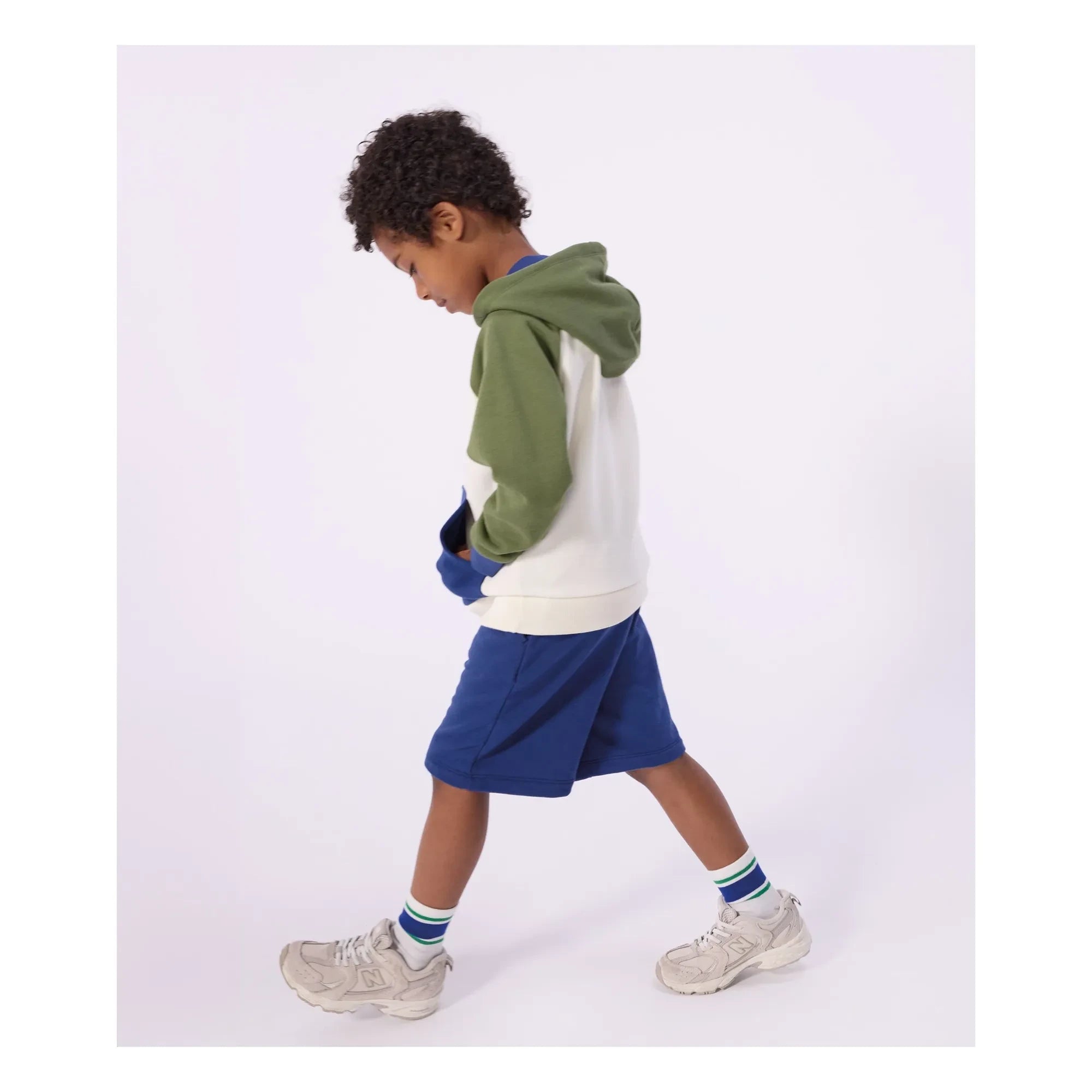 Petit Bateau - Sudadera Colorblock Molleton | Crudo