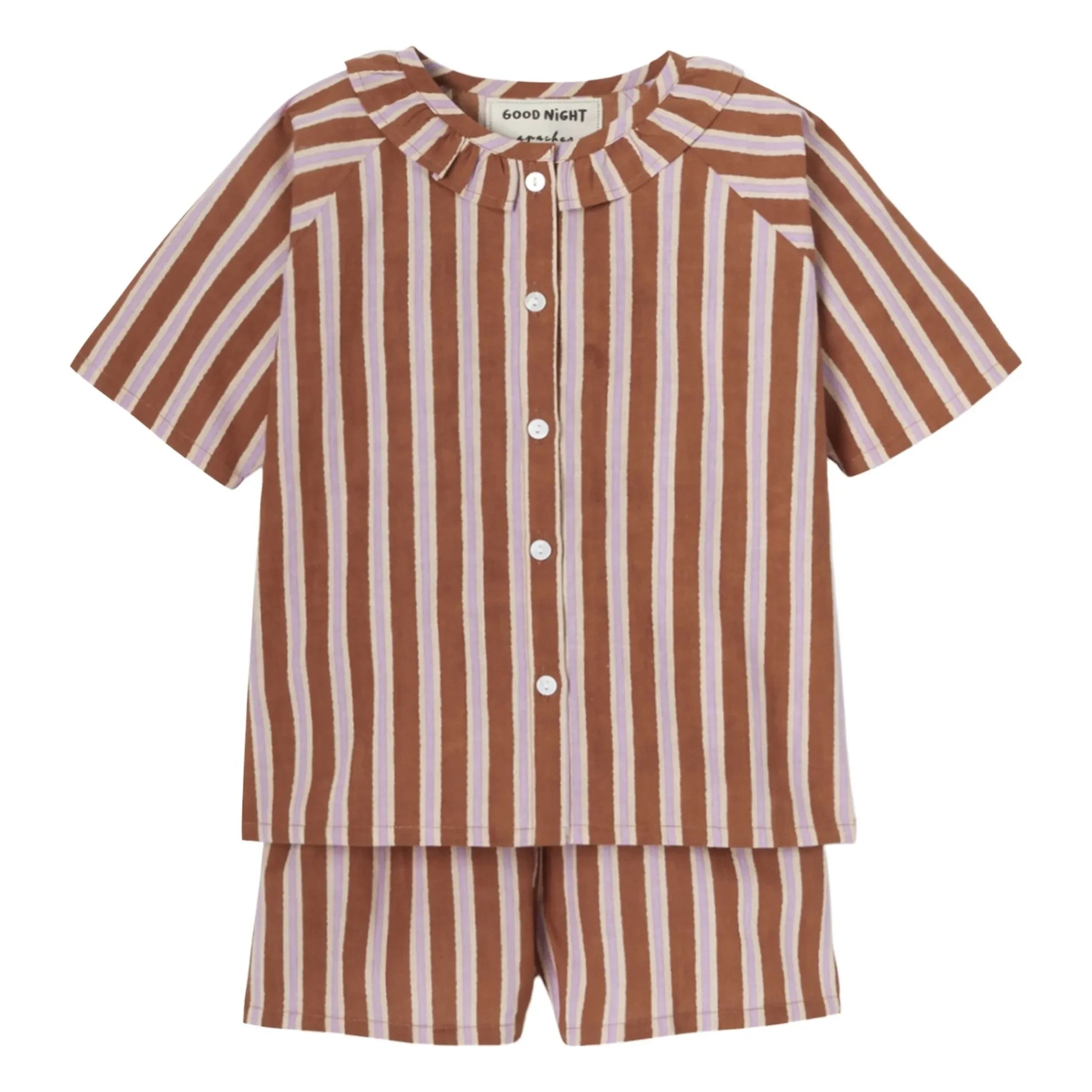 Pijama a rayas Apache - Marrón