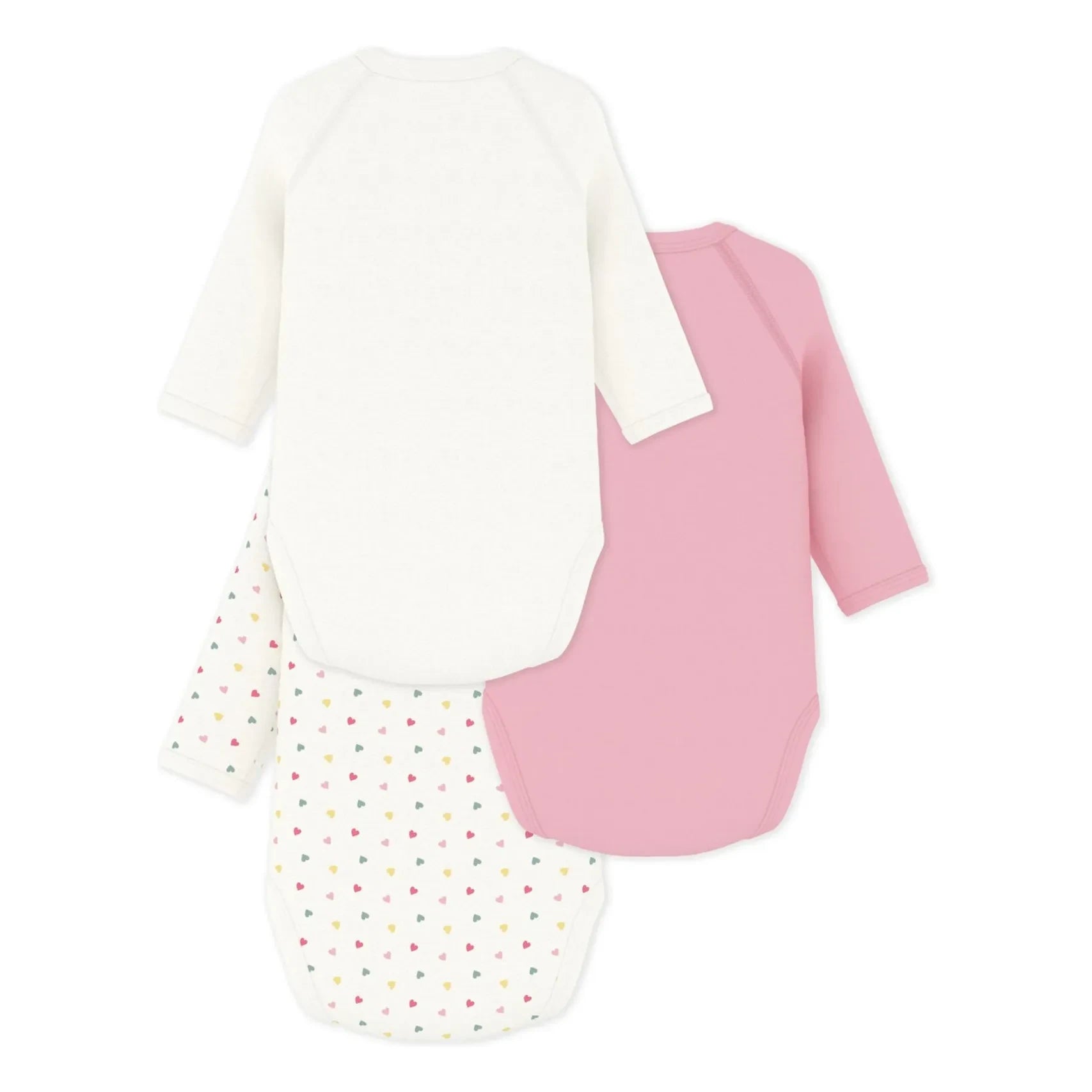 Petit Bateau - Conjunto de 3 peleles cruzados de algodón orgánico Mon Trésor | Blanco