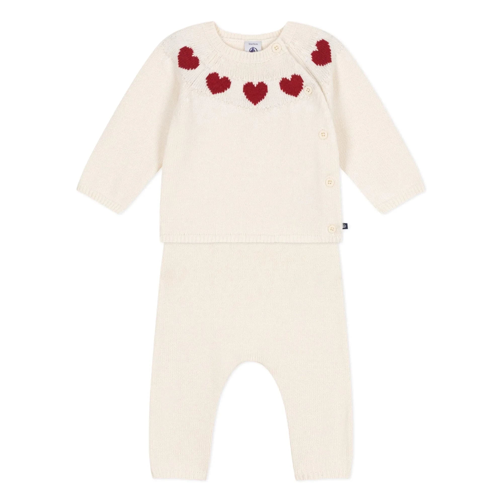 Petit Bateau - Conjunto de rejilla de 2 piezas | Blanco
