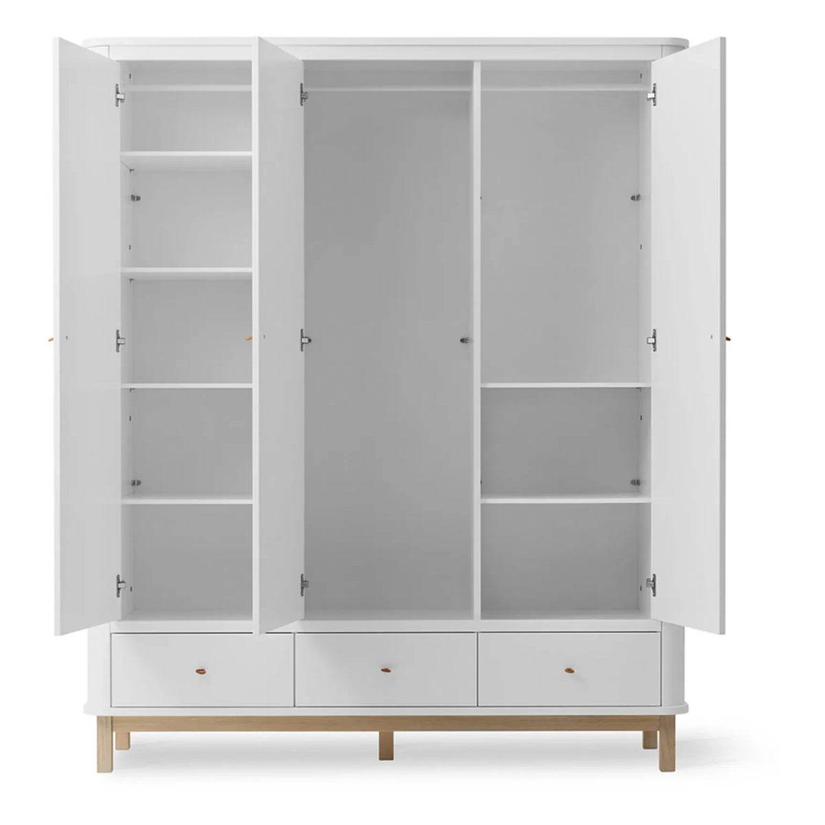 Oliver Furniture - Armario ropero de roble de 3 puertas | Blanco