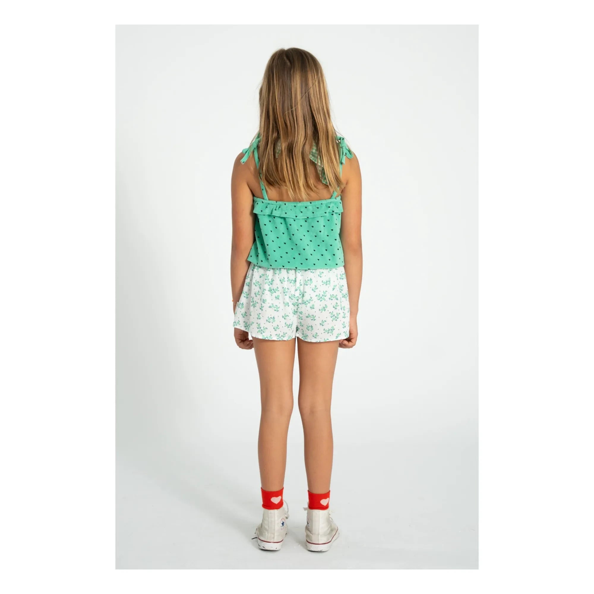 Piupiuchick - Pantalón corto de algodón orgánico con estampado floral | Blanco