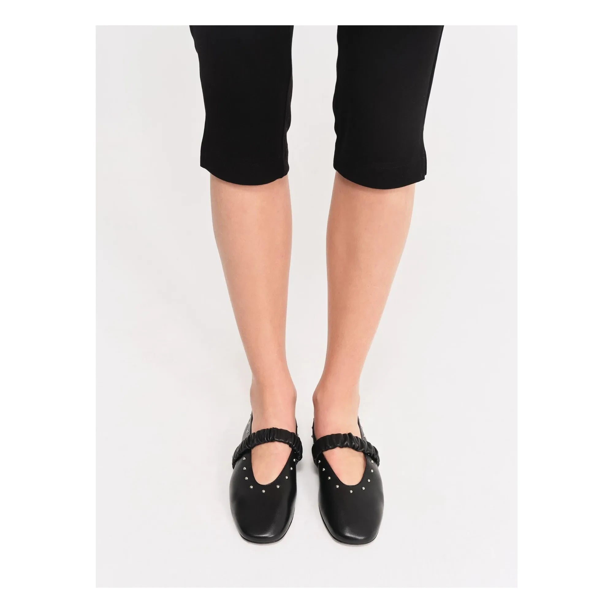 Socque Paris - June Bailarinas de piel | Negro