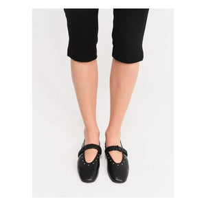 Socque Paris - June Bailarinas de piel | Negro