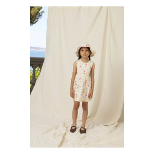 Bebe Organic - Vestido de babero con volantes Annice Fleurie | Blanco