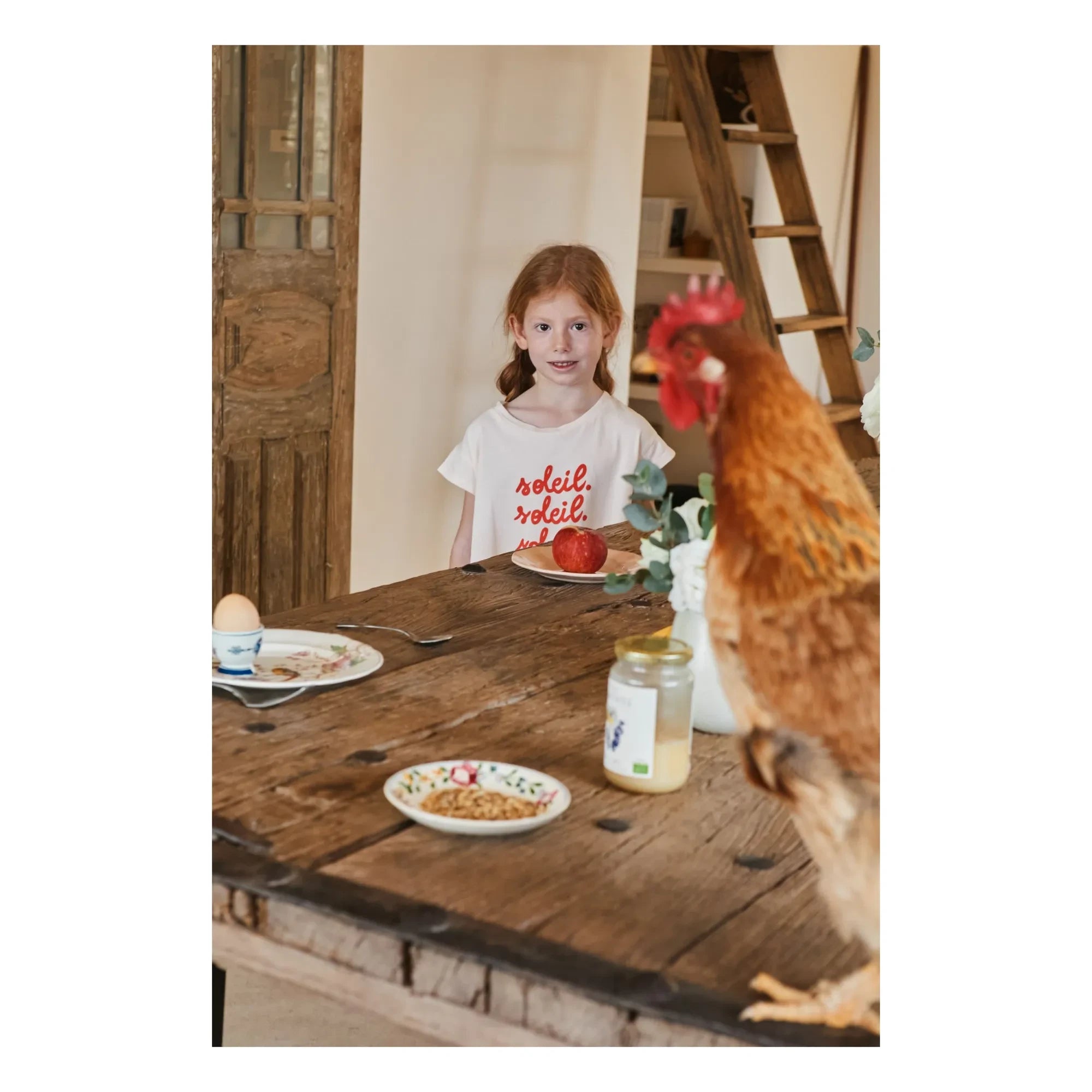 Emile et Ida - Camiseta Soleil de algodón orgánico | Crema