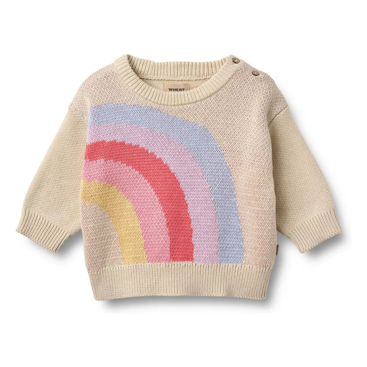 Wheat - Solveig Rainbow Jersey Jacquard de Algodón Orgánico | Crudo