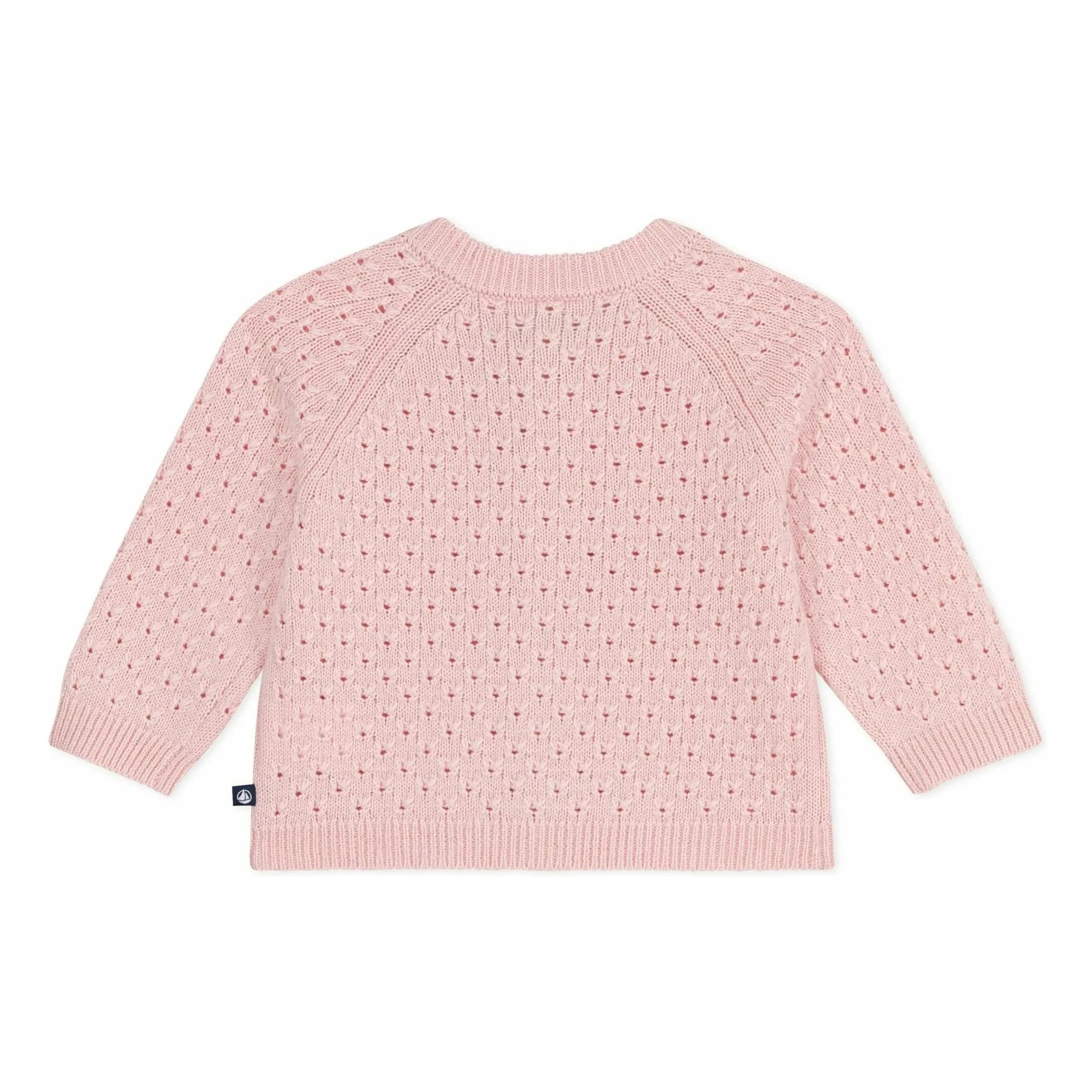 Petit Bateau - Cárdigan de Lana Rosa Pálido