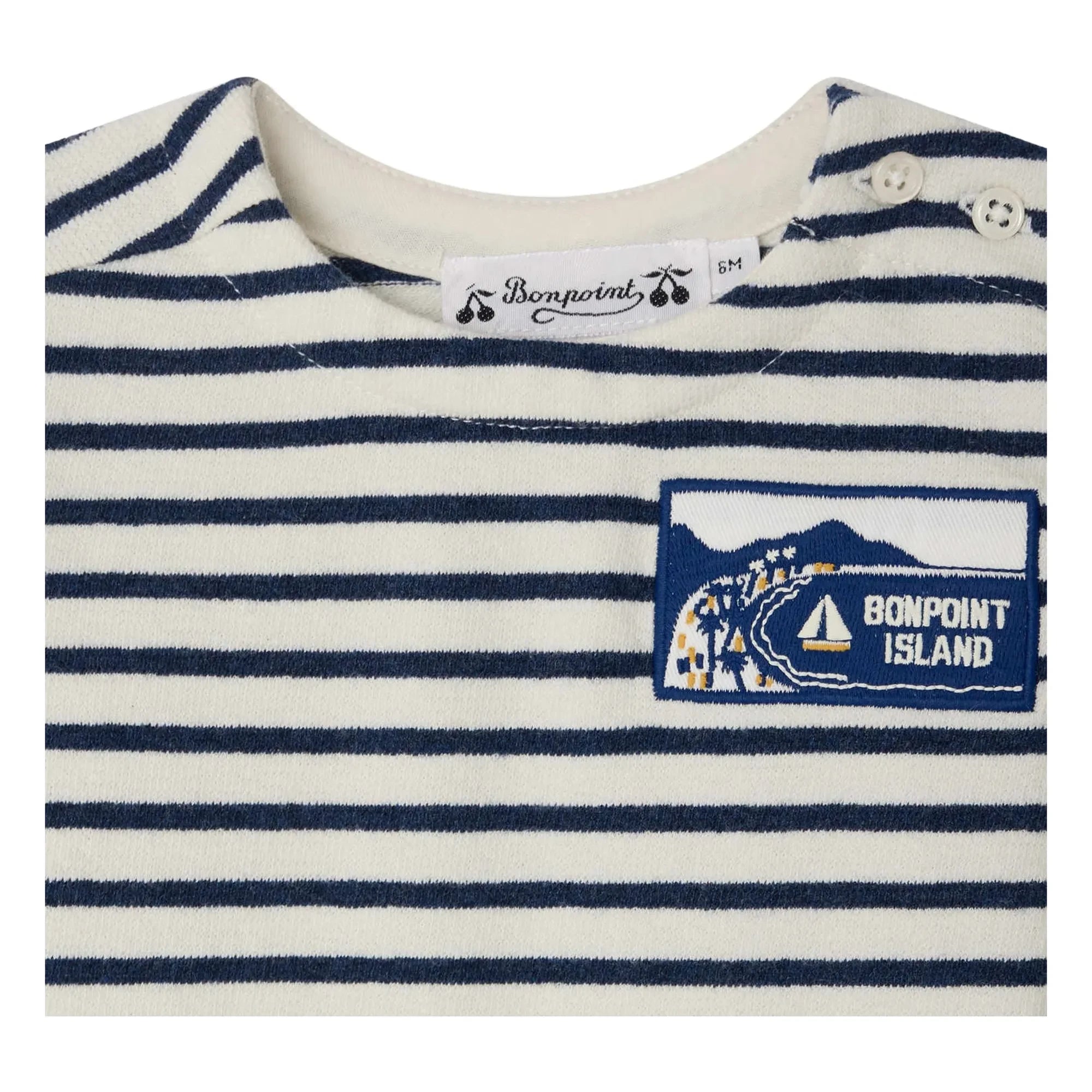 Bonpoint - Camiseta de algodón orgánico con estampado de espirales | Azul índigo