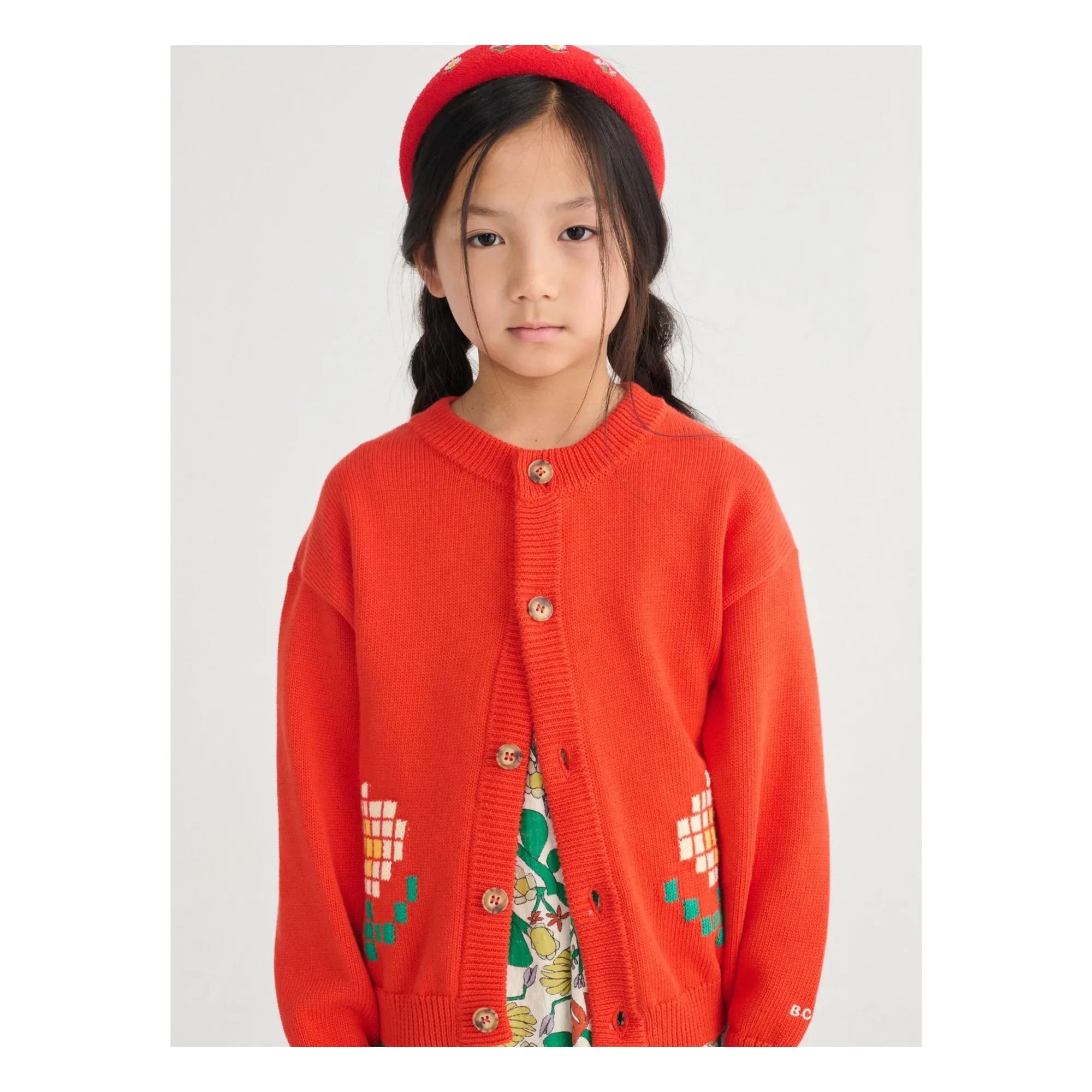 Bobo Choses - Cárdigan de algodón orgánico Daisy | Rojo