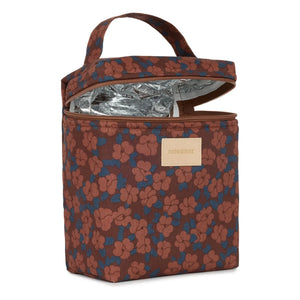Nobodinoz - Bolsa térmica para almuerzo Hyde Park Maroon Poppies | Rojo ladrillo