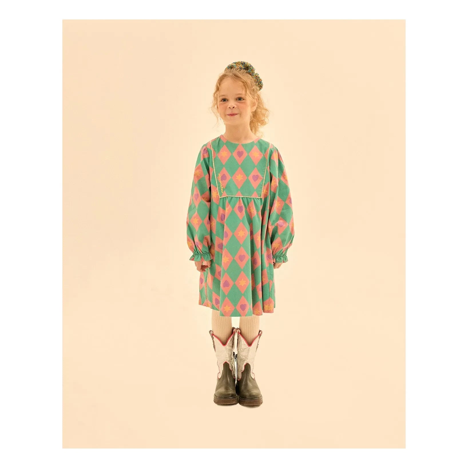Jelly Mallow - Vestido con motivo de rombos | Turquesa