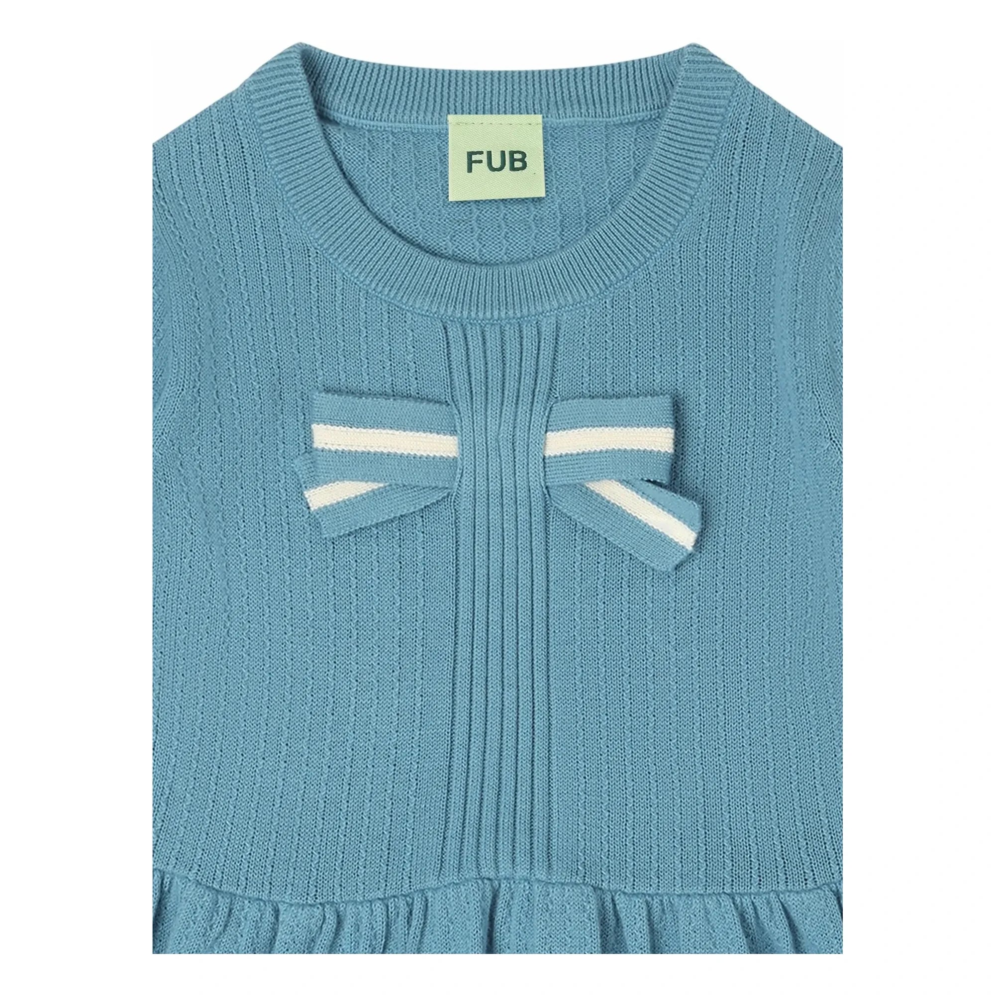 FUB - Camiseta Lazo Punto fino Algodón orgánico | Azul cerúleo