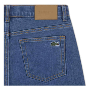 Lacoste - Shorts Vaqueros con Logo Bordado | Azul Claro