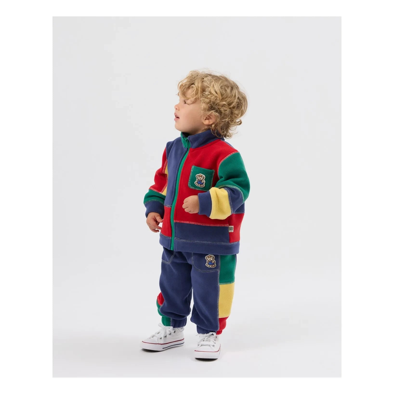 Goldie + Ace - Renk Bloklu Polar Fermuarlı Sweatshirt | Mavi