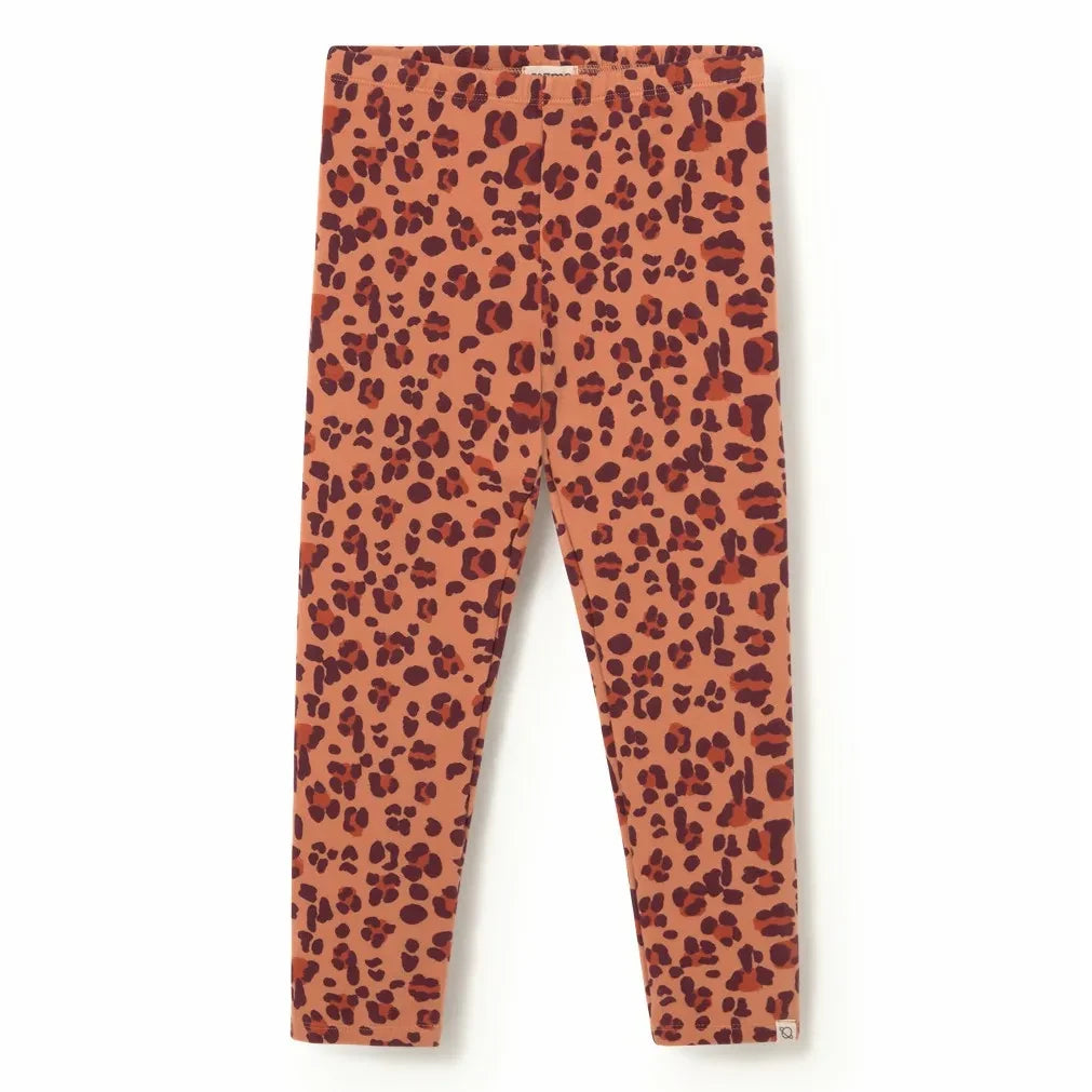 Cozmo - Organik Pamuk Leopar Tayt | Mercan