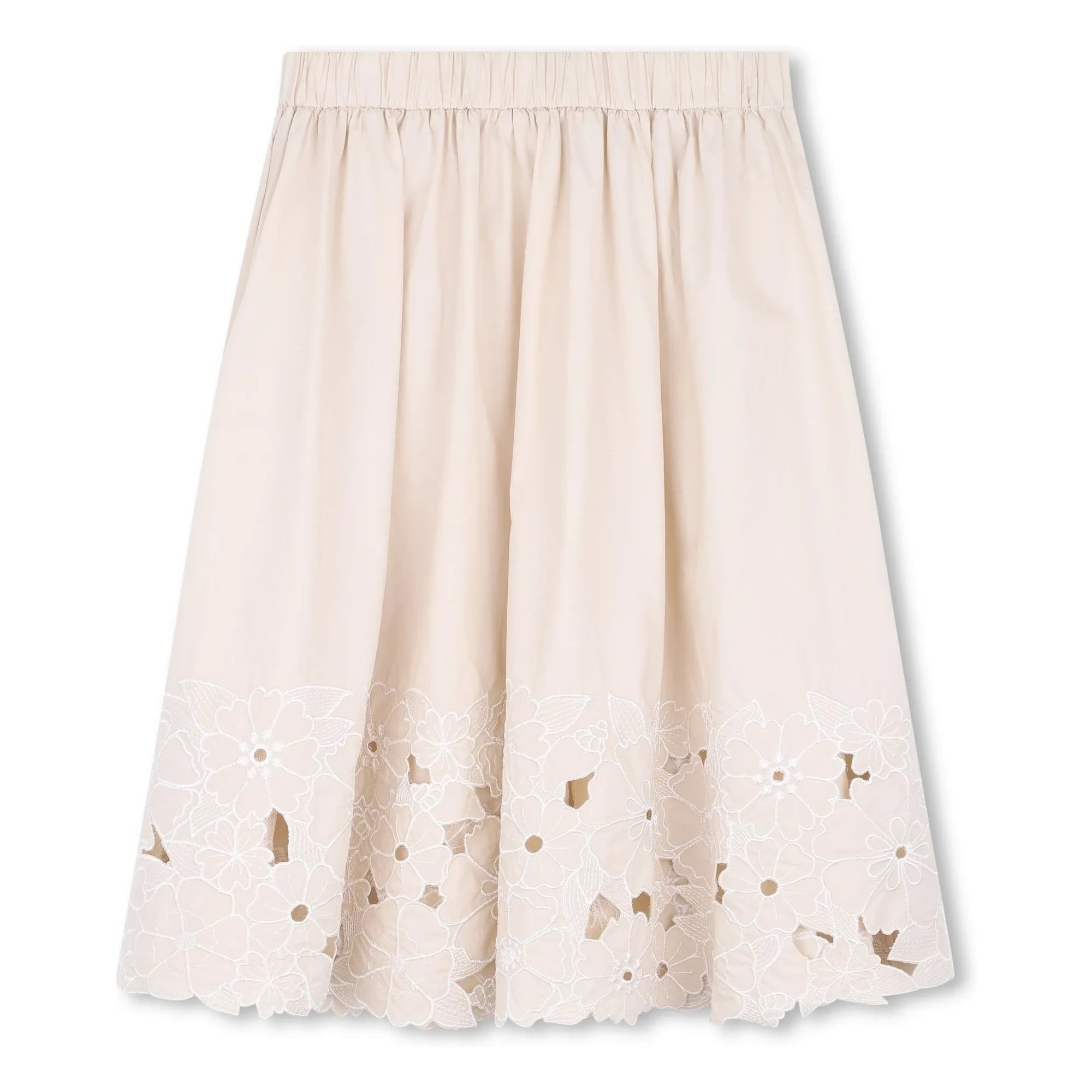 Chloé - Falda bordada de algodón orgánico | Rosa claro