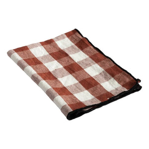 Maison de Vacances - Servilleta Gingham de Malla Negra Bourdon | Vichy Argile